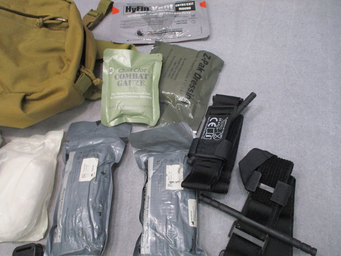 US Military IFAK Combat Trauma Kit Bag w/ Expired Medical Supplies Tactical Gear