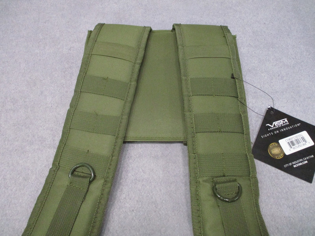 VISM by NcStar MOLLE Modular Back Panel Harness Olive Drab CVMBPS3035G New