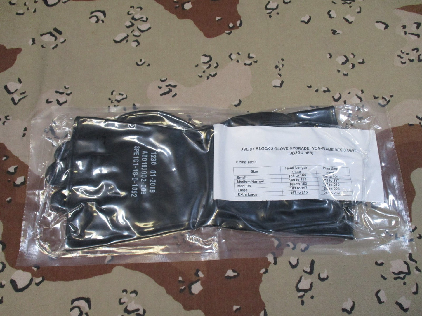 New AirBoss Defense JSLIST Block 2 NBC Protective Gloves Extra Large Sealed