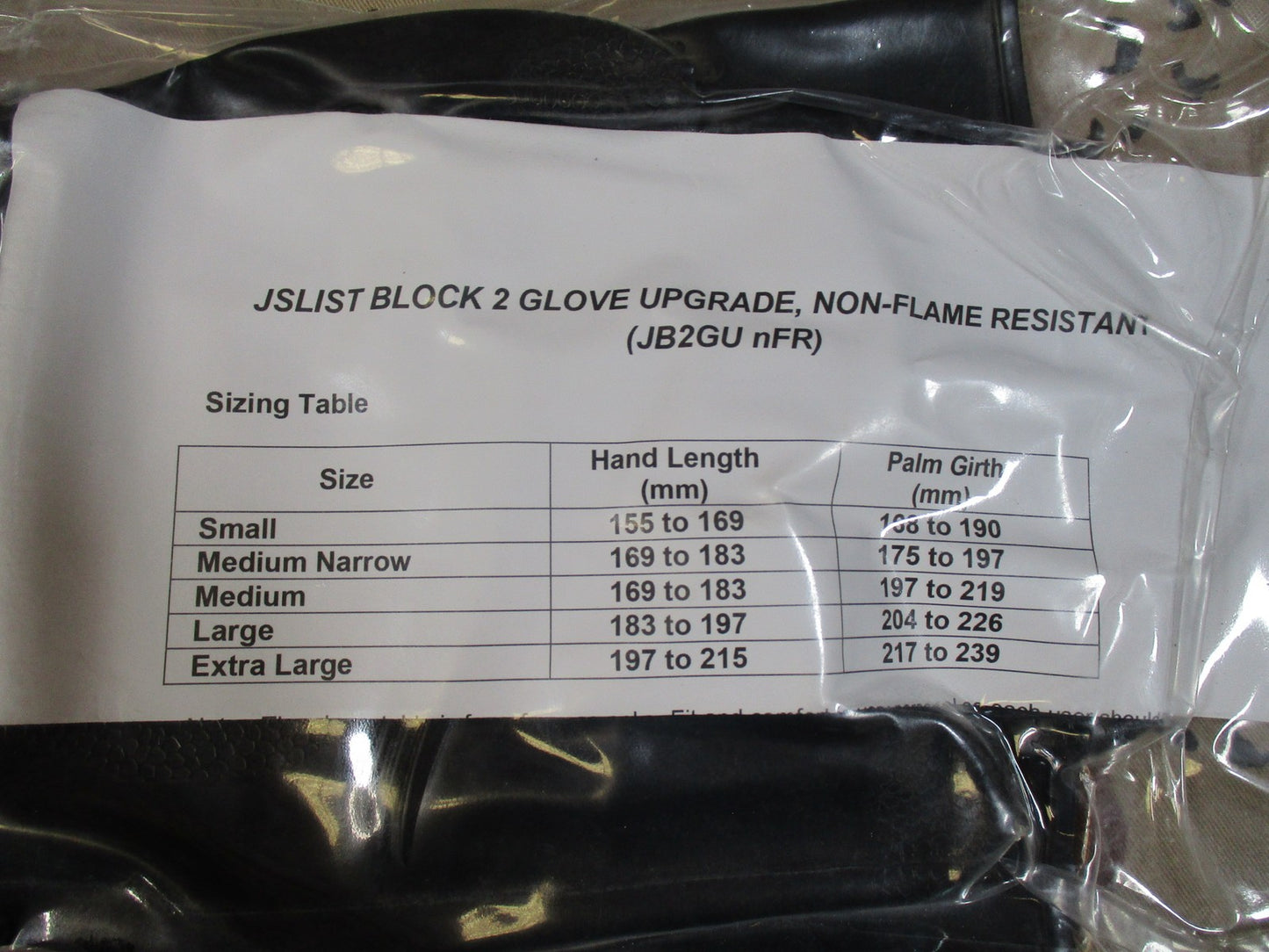 New AirBoss Defense JSLIST Block 2 NBC Protective Gloves Extra Large Sealed