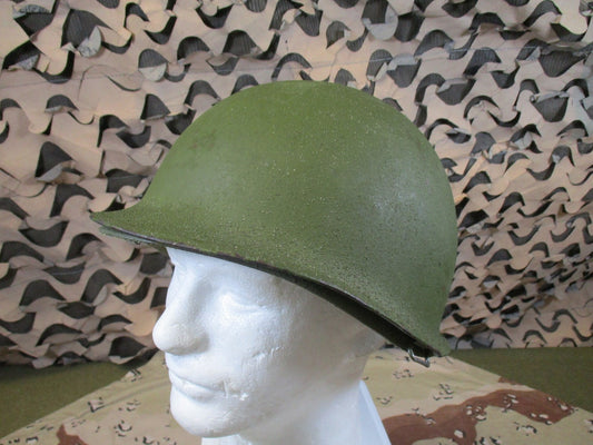 Vintage US Military M1 Helmet with Type I Liner & Woodland Camouflage Cover