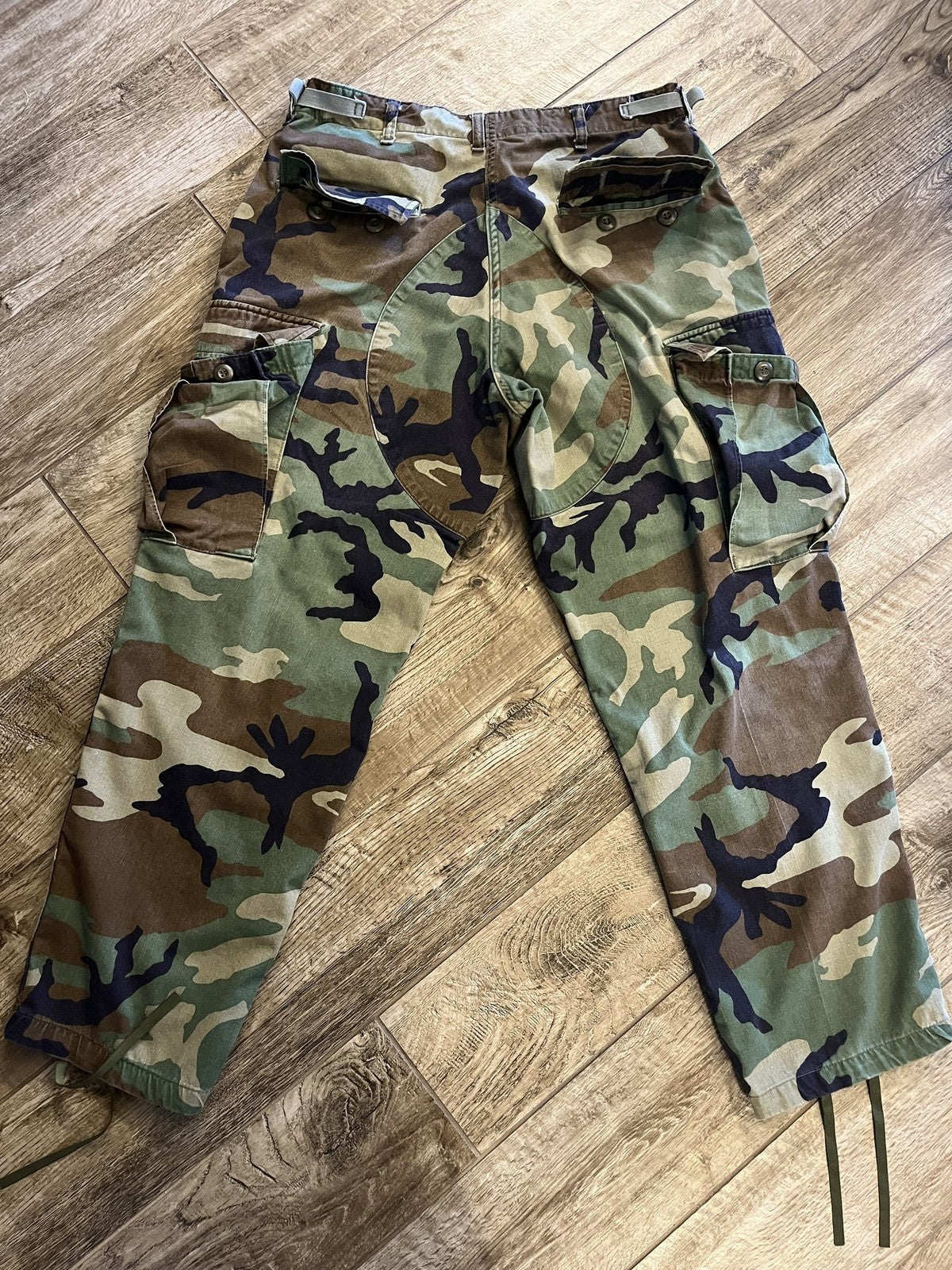 Vintage US Military Woodland Camo BDU Trousers Medium Short Propper Surplus
