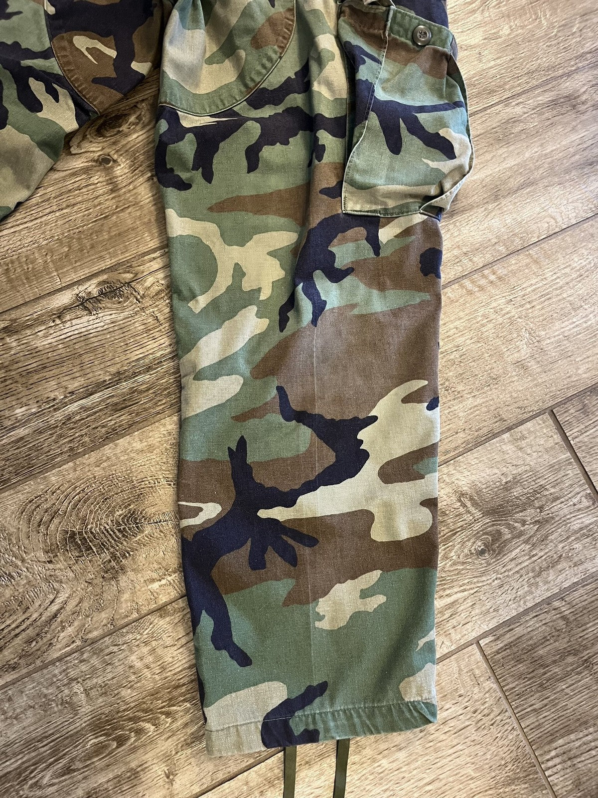 Vintage US Military Woodland Camo BDU Trousers Medium Short Propper Surplus