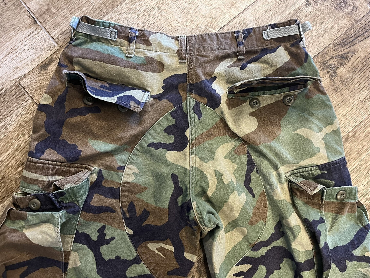 Vintage US Military Woodland Camo BDU Trousers Medium Short Propper Surplus