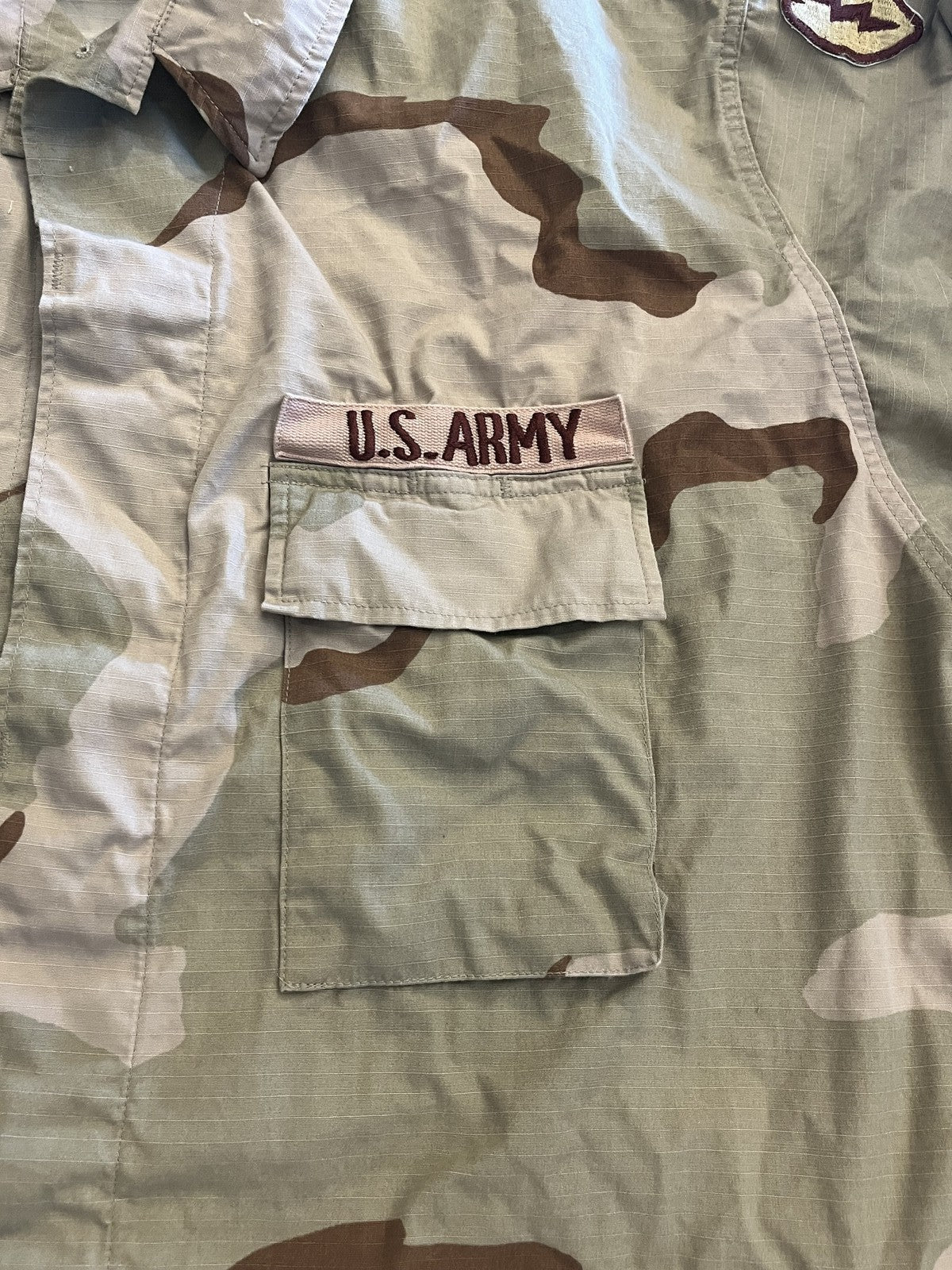 US Army Desert Camo Combat Coat Jacket X-Large Regular Military Uniform Shirt