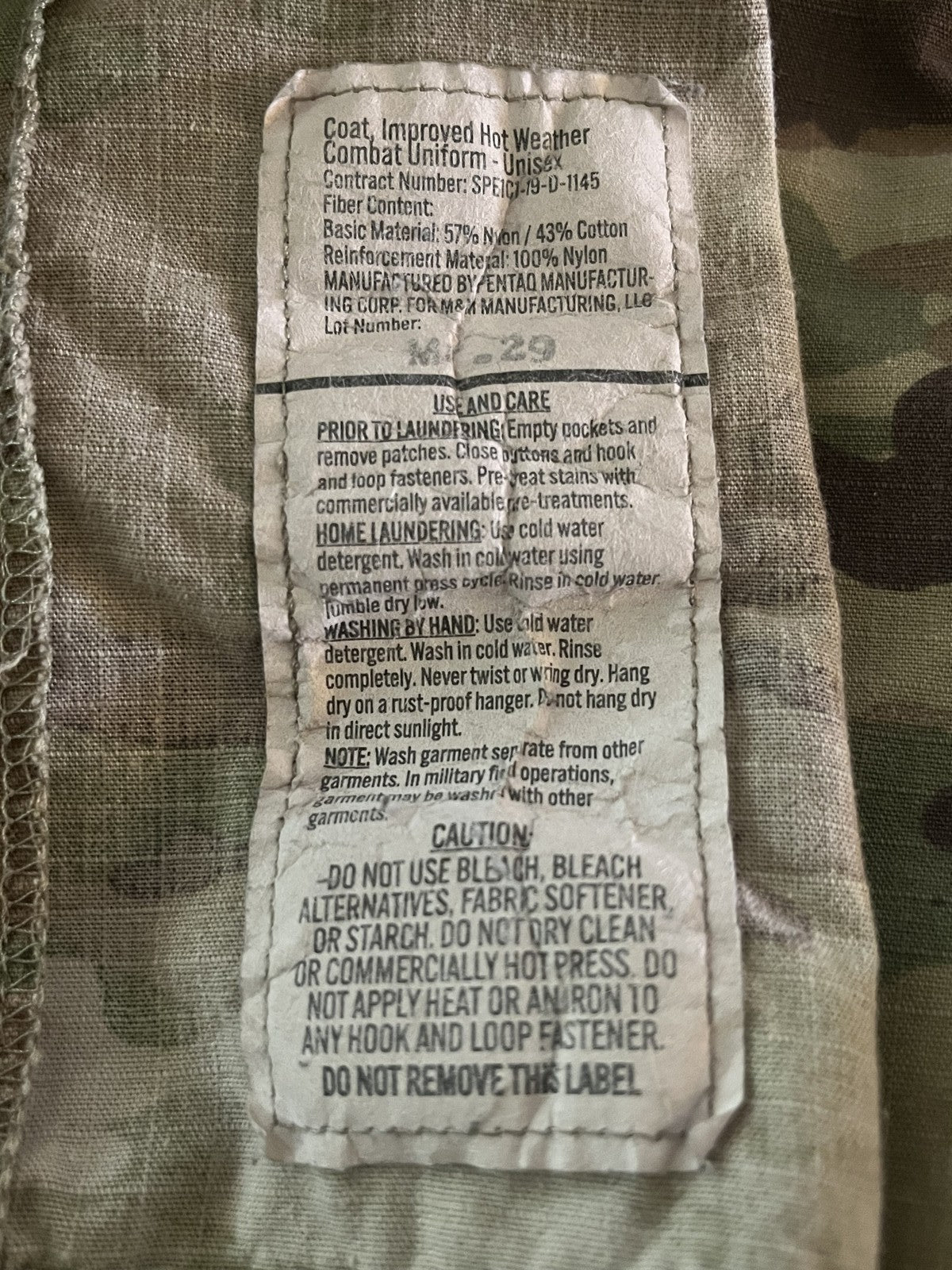 US Military IHWCU Hot Weather Combat Coat OCP Scorpion Camo Medium Short