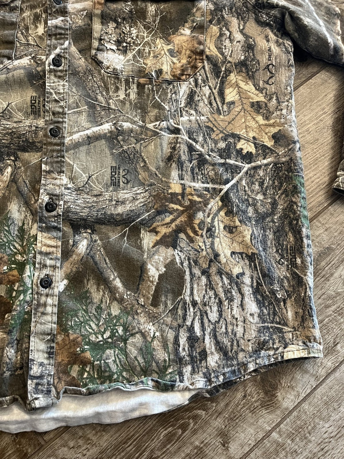 Magellan Outdoors Mens 2XL Realtree Edge Camo Long Sleeve Button Down Hunt Shirt