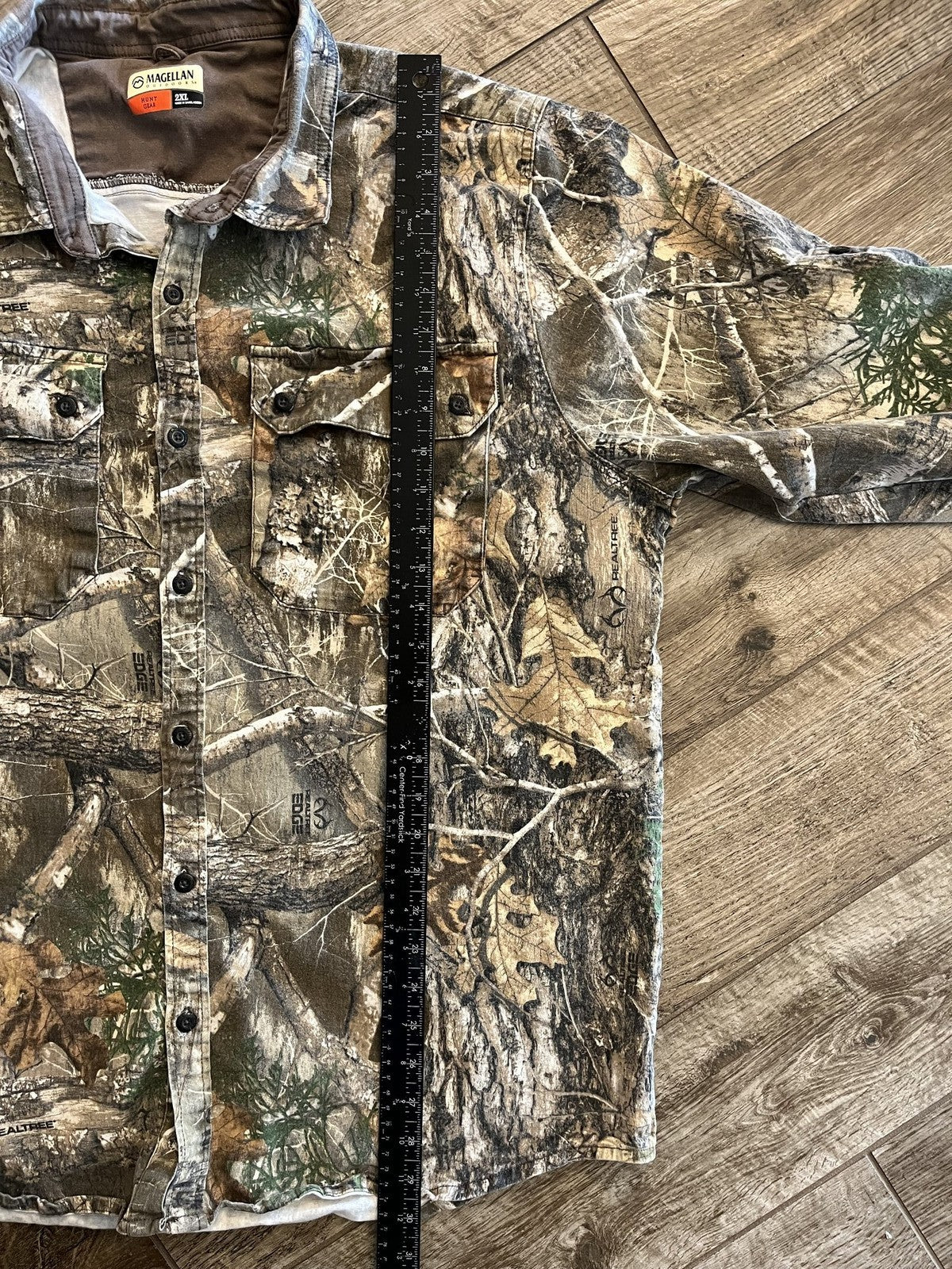 Magellan Outdoors Mens 2XL Realtree Edge Camo Long Sleeve Button Down Hunt Shirt