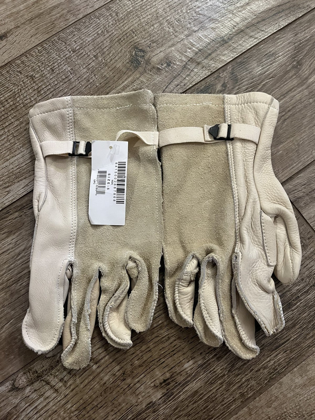 New US Military Issue Heavy Duty Cattlehide Leather Gloves Size 5