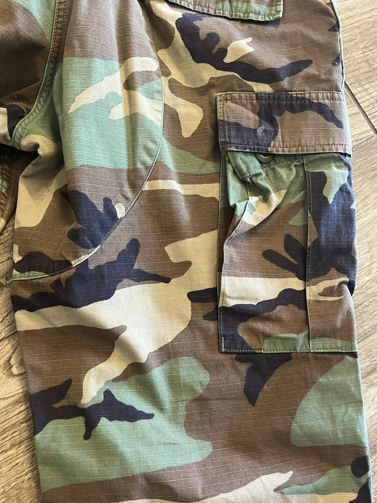 US Military Woodland Camo BDU Trousers Small Short Ripstop Combat Pants Surplus