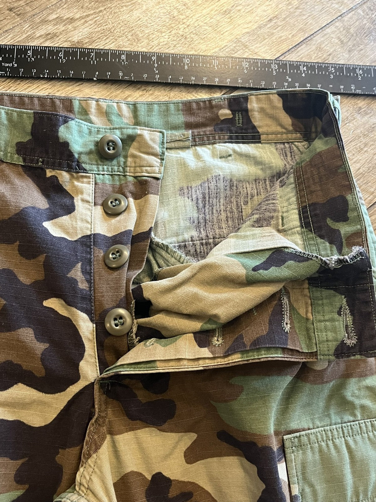 US Military Woodland Camo BDU Trousers Small Short Ripstop Combat Pants Surplus