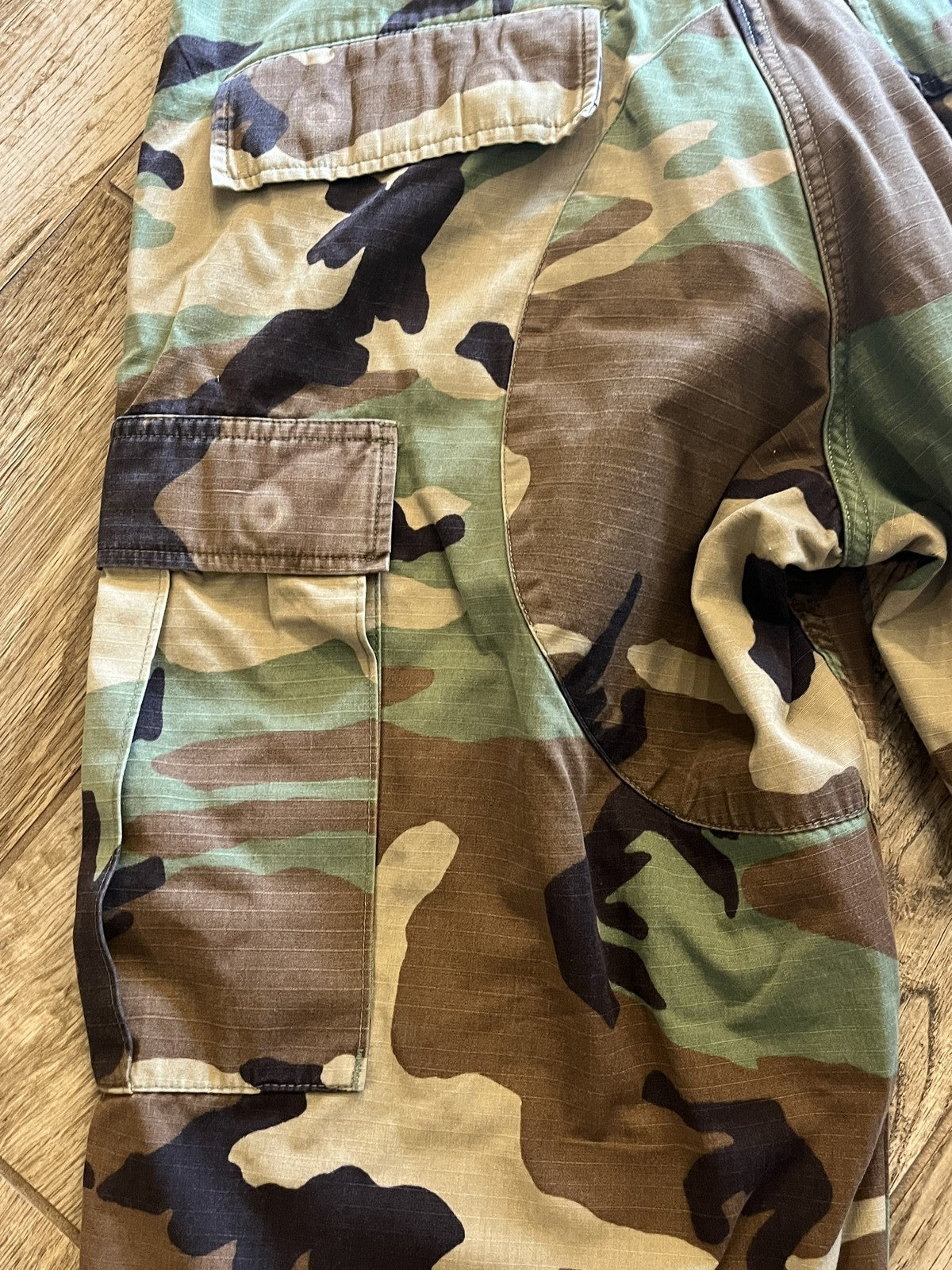 US Military Woodland Camo BDU Trousers Small Short Ripstop Combat Pants Surplus