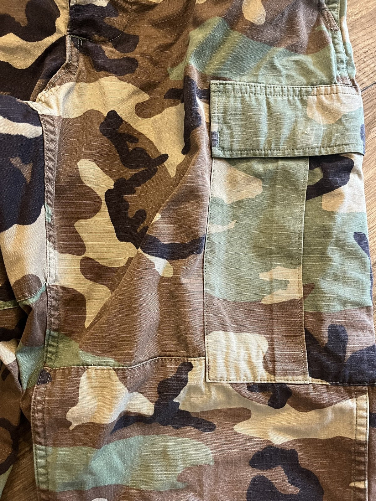 US Military Woodland Camo BDU Trousers Small Short Ripstop Combat Pants Surplus