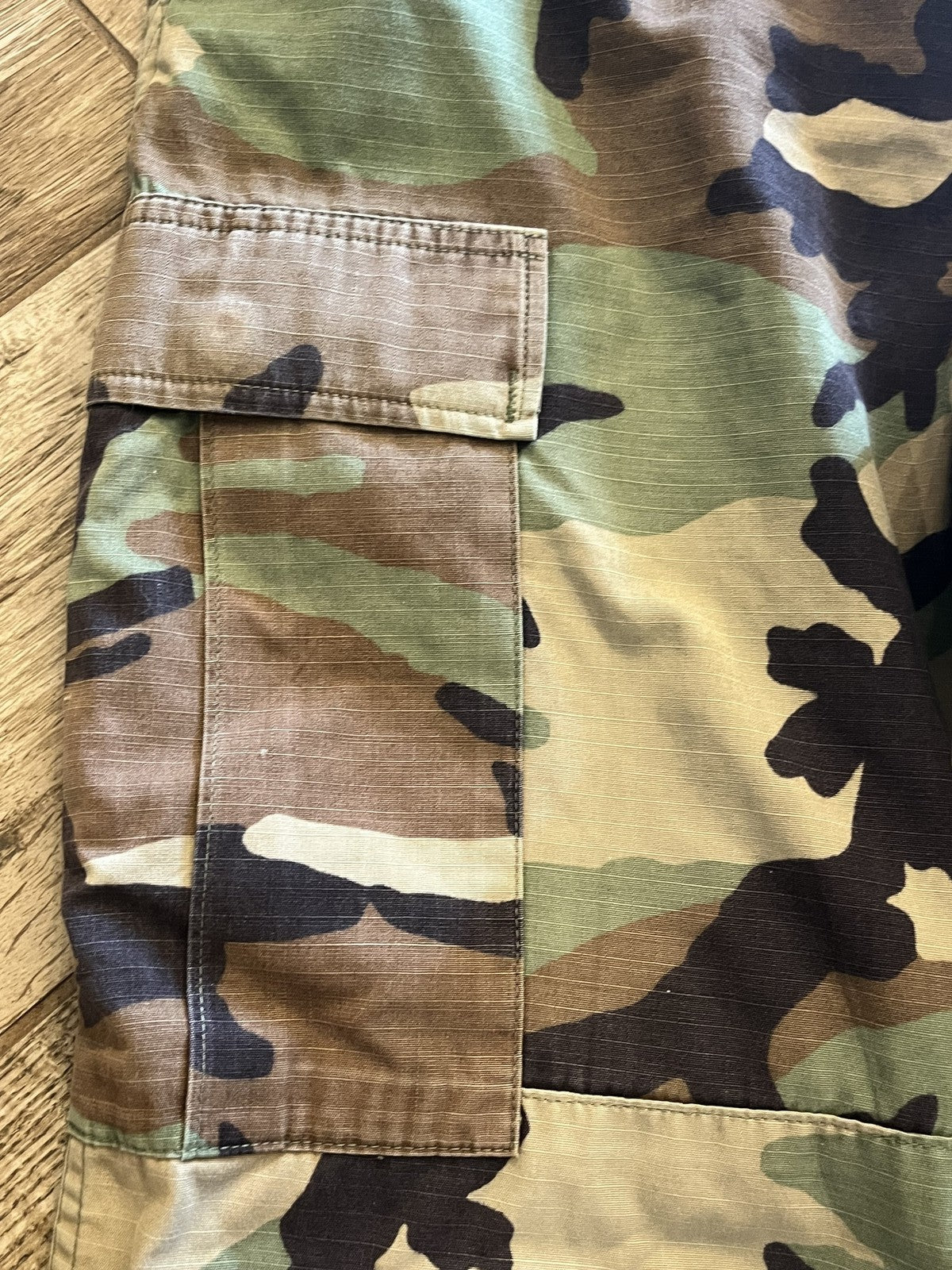US Military Woodland Camo BDU Trousers Small Short Ripstop Combat Pants Surplus