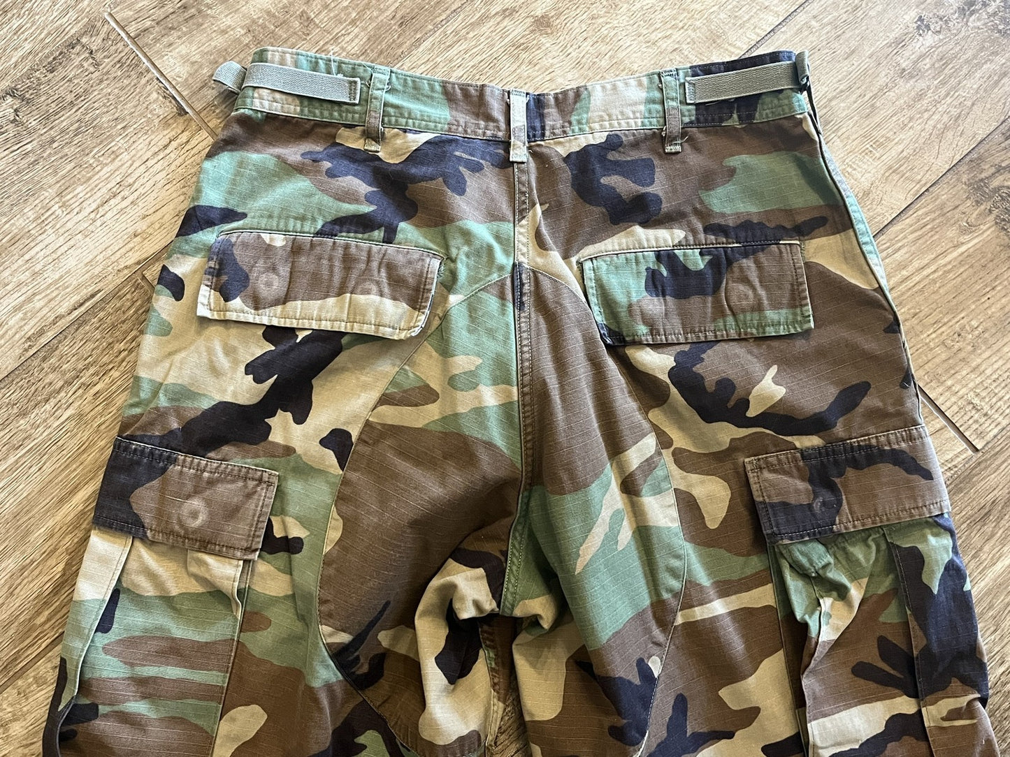 US Military Woodland Camo BDU Trousers Small Short Ripstop Combat Pants Surplus