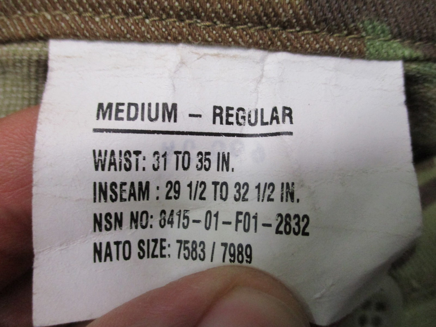 ARMY ADVANCED COMBAT PANTS W/ CRYE KNEE PAD SLOTS MEDIUM/REGULAR MULTICAM OCP