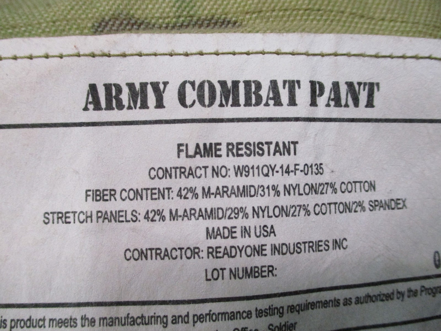 ARMY ADVANCED COMBAT PANTS W/ CRYE KNEE PAD SLOTS MEDIUM/REGULAR MULTICAM OCP