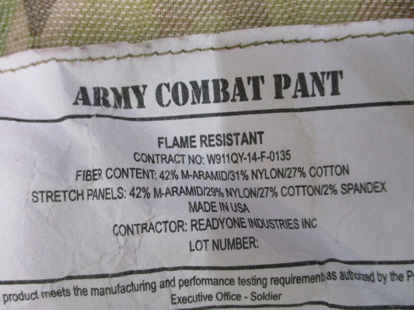 US Army Advanced Combat Pants Multicam Flame Resistant Medium Short Tactical