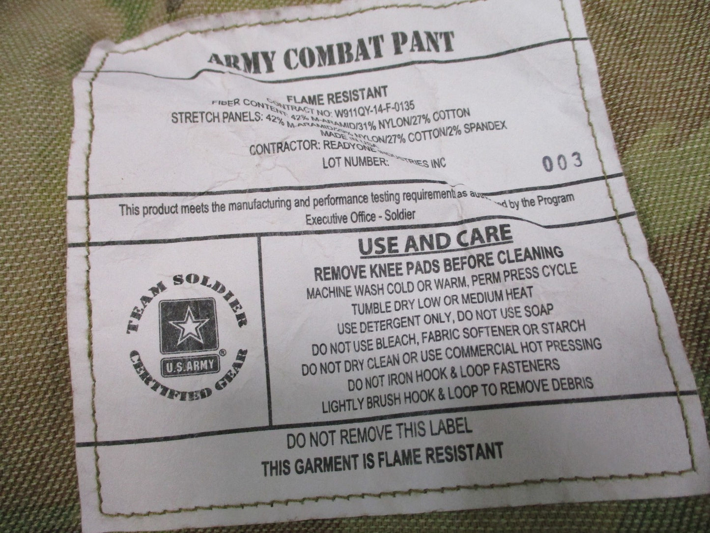US Army Advanced Combat Pants Multicam Flame Resistant Medium Short Tactical