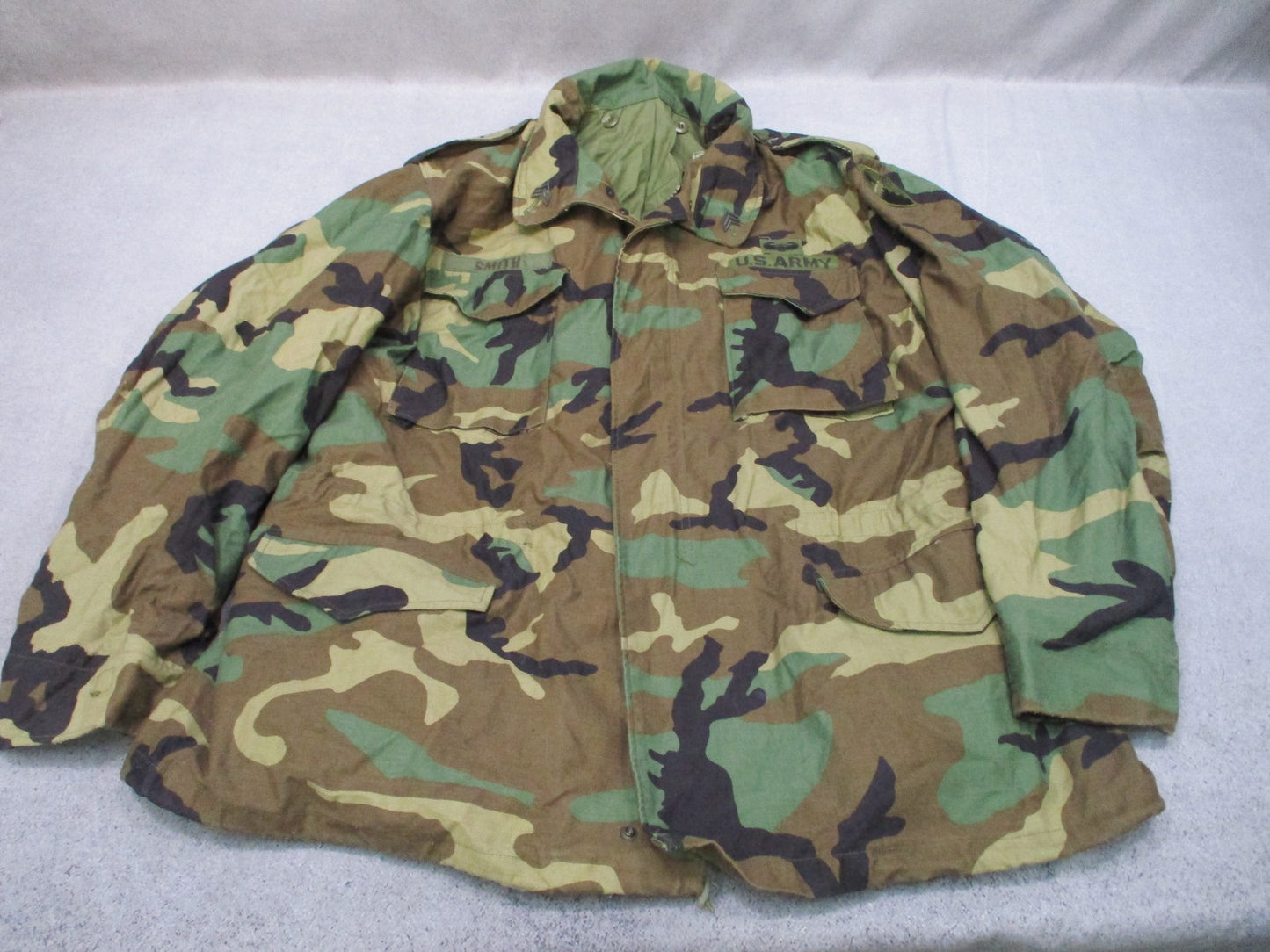 MILITARY USGI ARMY WOODLAND BDU M-65 FIELD JACKET X-LARGE/LONG COLD WEATHER COAT