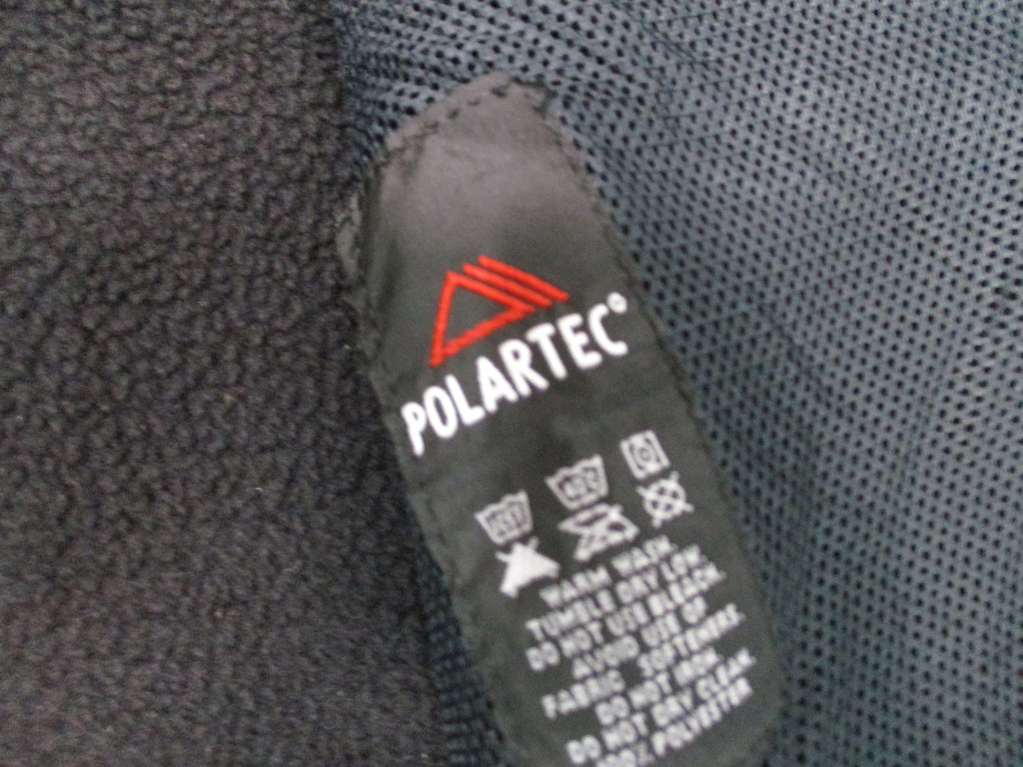 Mens Polartec Black Full Zip Fleece Jacket Reinforced Shoulders Size Large
