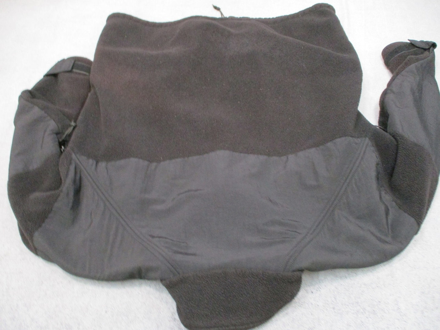 Mens Polartec Black Full Zip Fleece Jacket Reinforced Shoulders Size Large