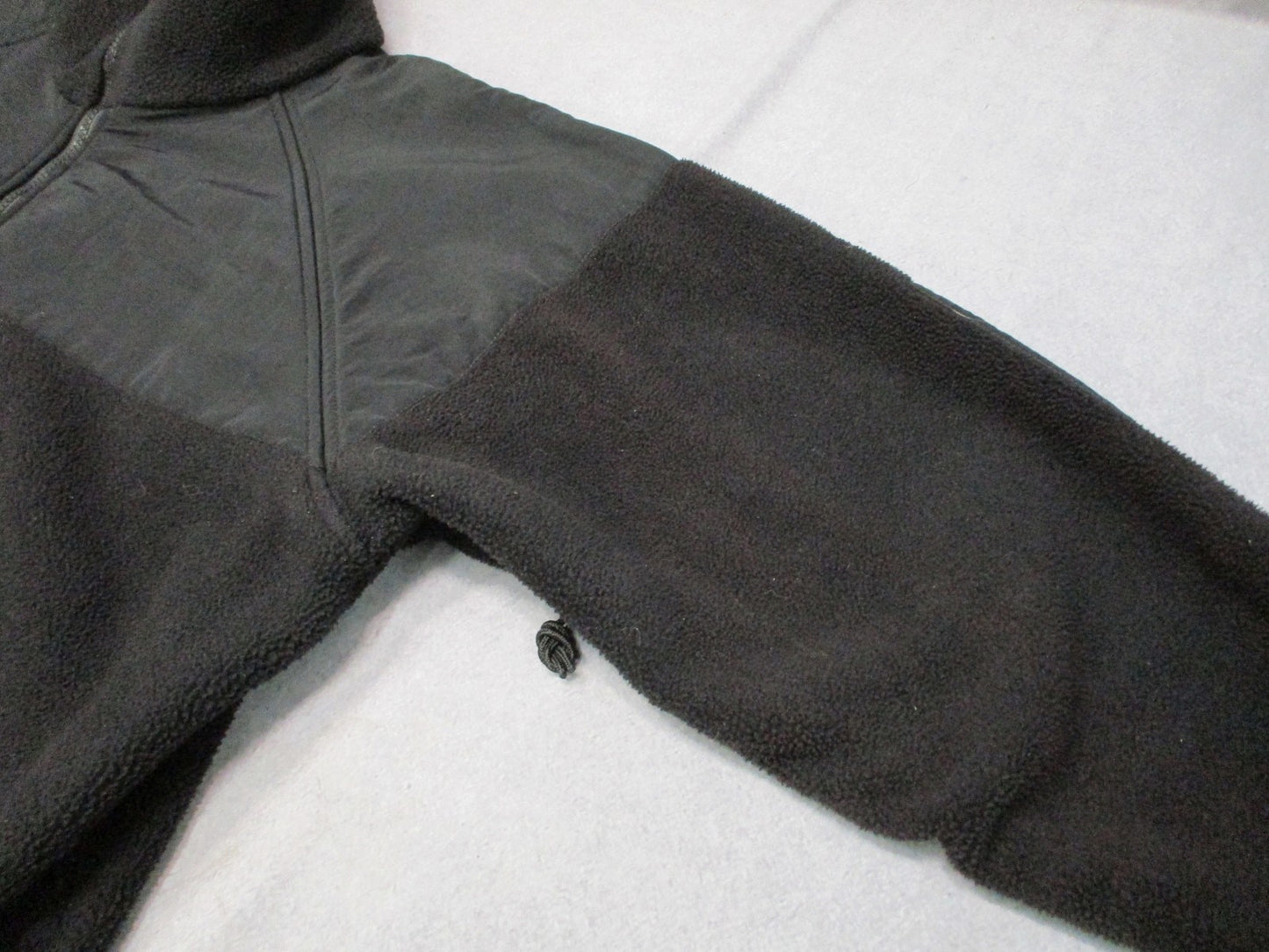 Mens Polartec Black Full Zip Fleece Jacket Reinforced Shoulders Size Large