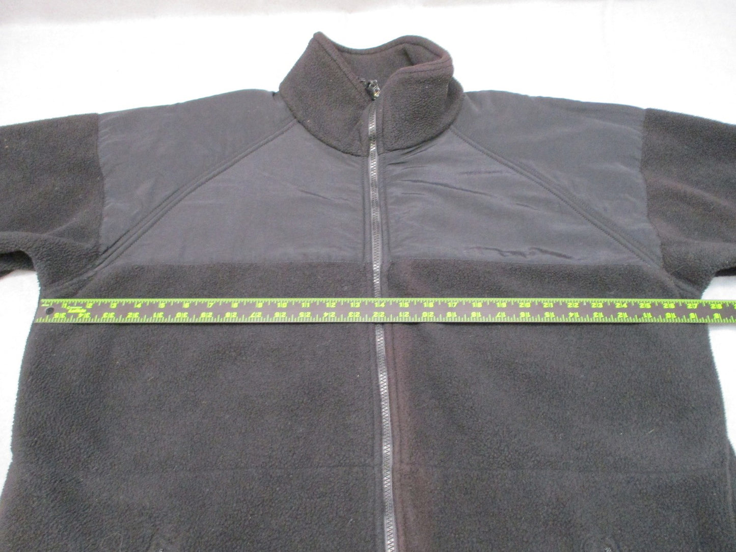 Mens Polartec Black Full Zip Fleece Jacket Reinforced Shoulders Size Large