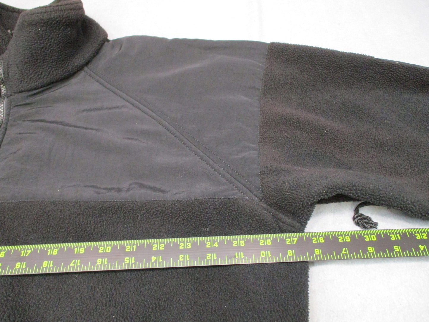 Mens Polartec Black Full Zip Fleece Jacket Reinforced Shoulders Size Large