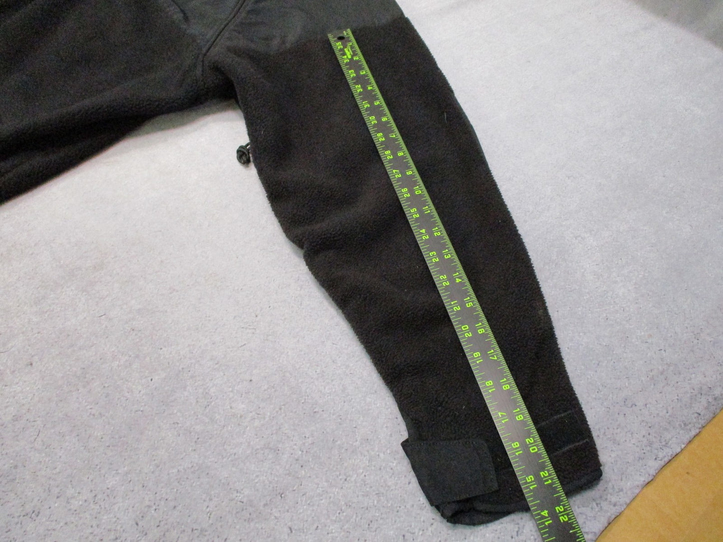 Mens Polartec Black Full Zip Fleece Jacket Reinforced Shoulders Size Large