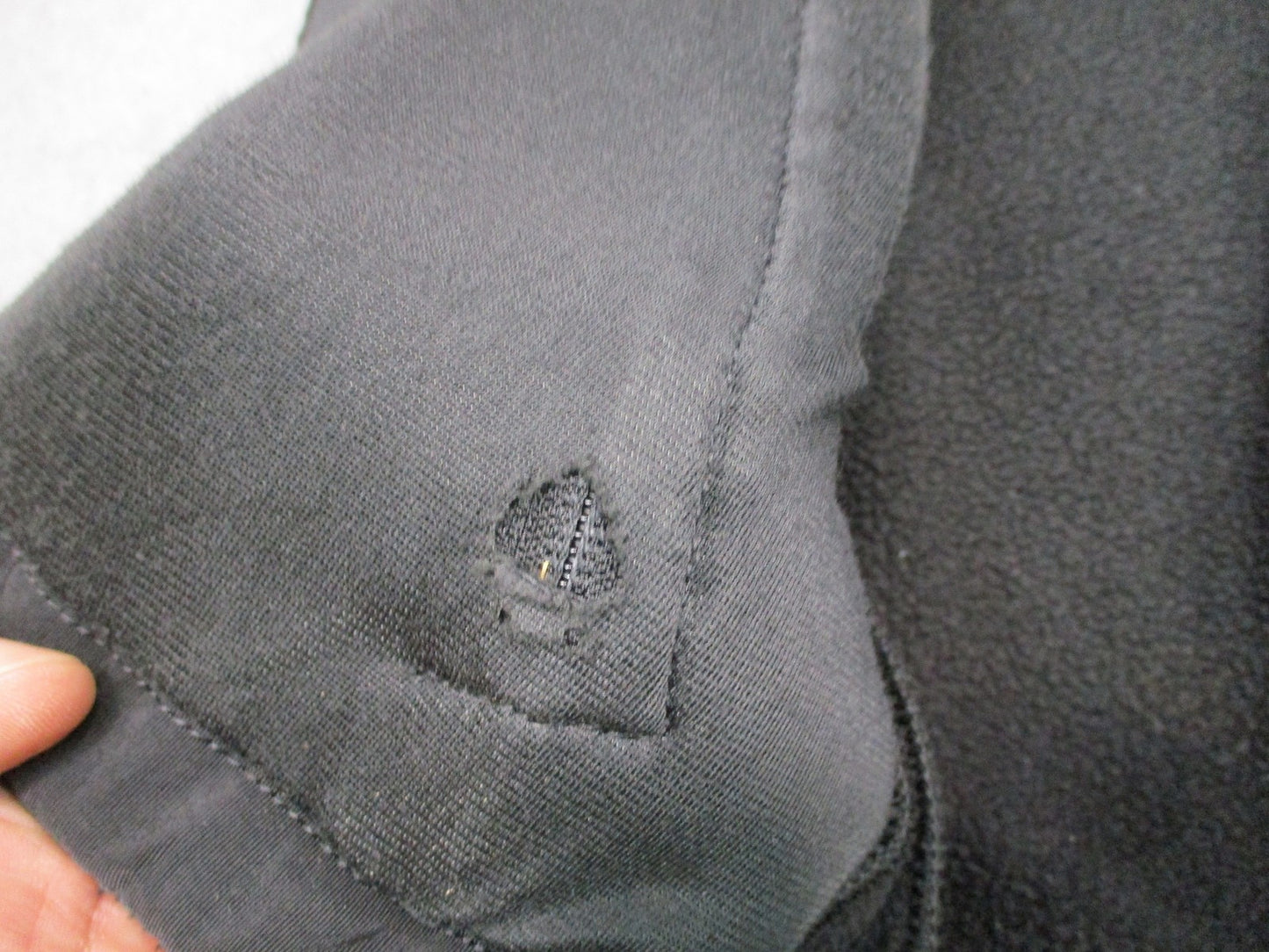 Mens Polartec Black Full Zip Fleece Jacket Reinforced Shoulders Size Large
