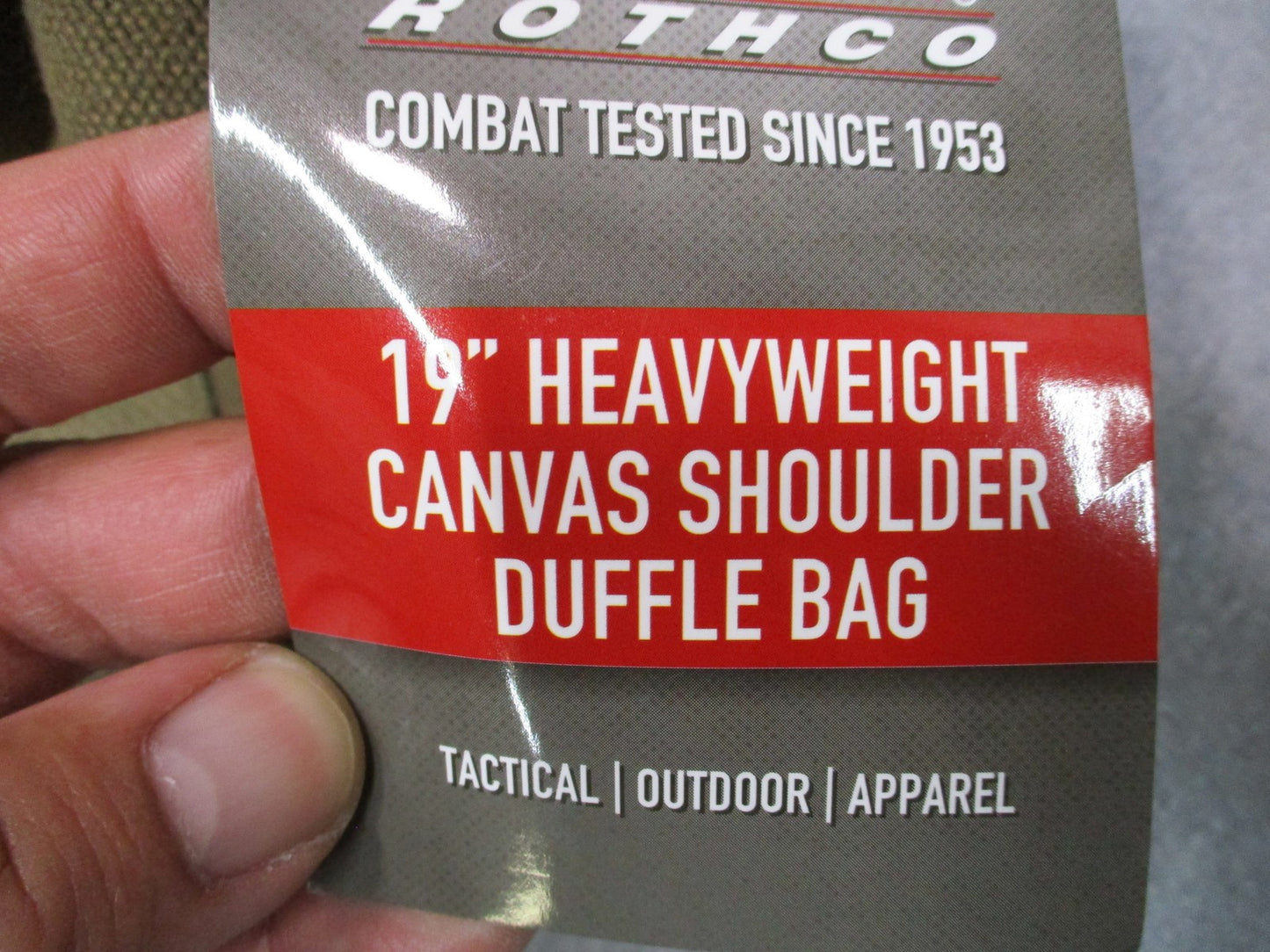 Rothco 19" Heavyweight Canvas Shoulder Duffle Bag O.D. Green Tactical 2241 New