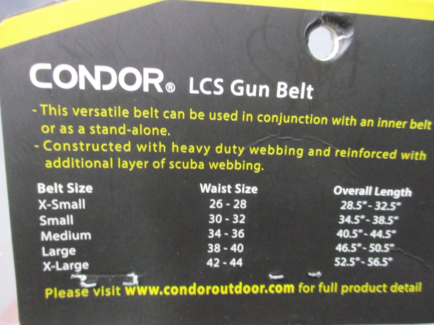 New Condor LCS Gun Belt Large 38-40 Waist Tactical MOLLE Duty Belt Multicam