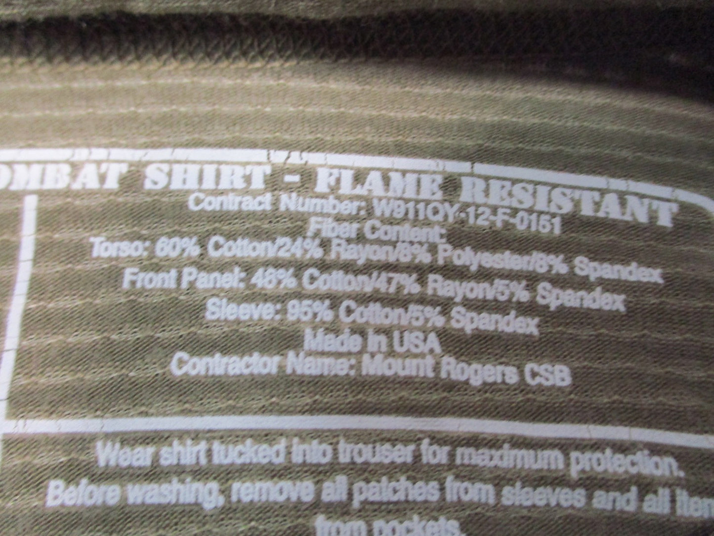Genuine US Army Combat Shirt Flame Resistant Multicam Size Large ACS