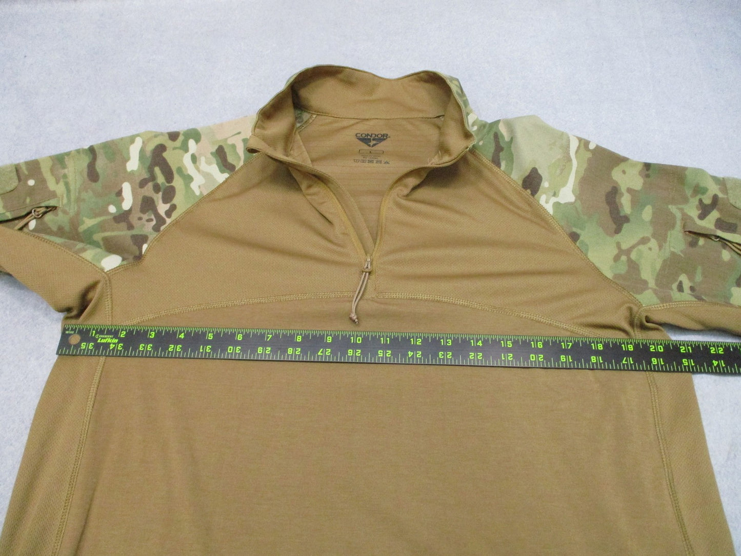 Condor Tactical Combat Shirt Multicam Quarter Zip Men's Large Excellent Cond.