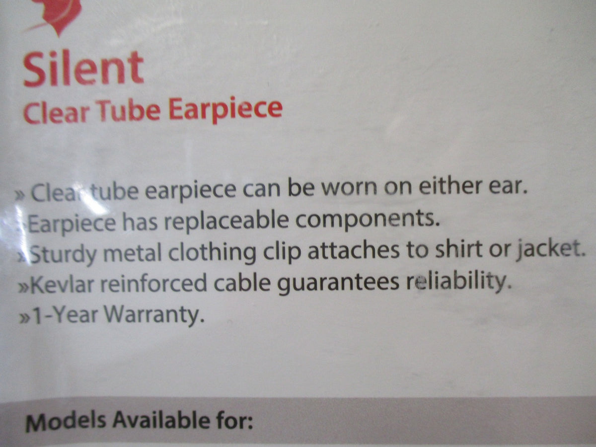 Code Red Headsets Silent Jr 2.5mm Earpiece Kit for Kenwood Speaker Clear Tube