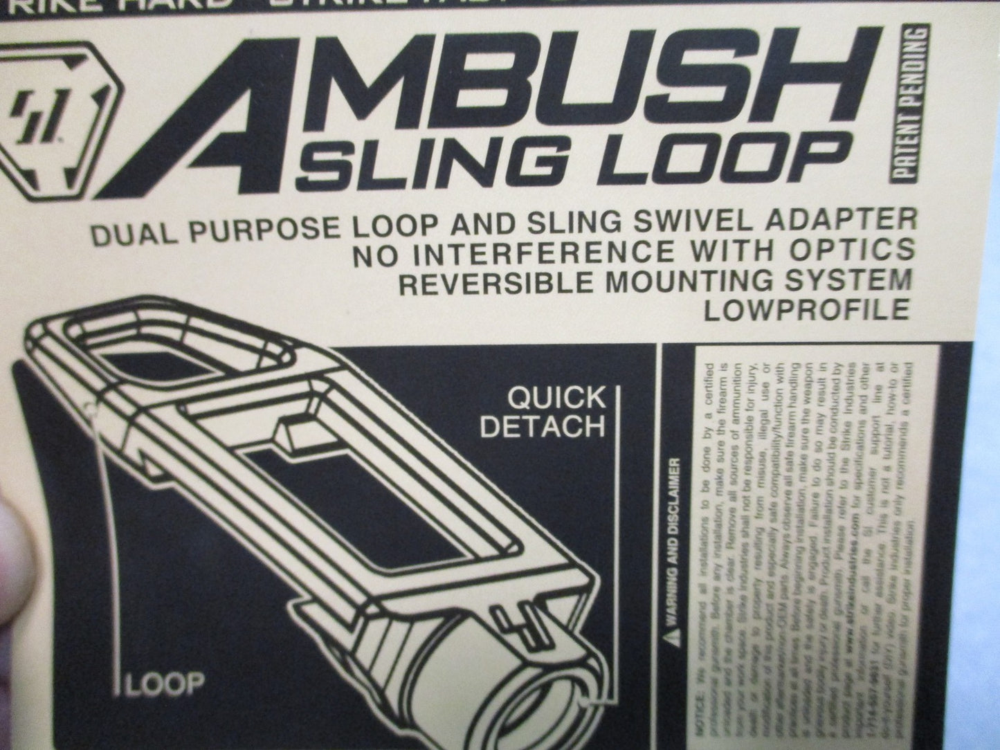 Strike Industries Ambush Sling Loop SI-AMBUSH Low Profile Adapter New