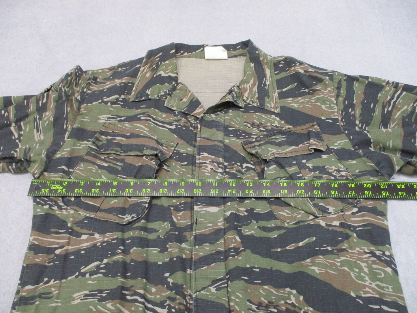 Vintage Tiger Stripe Camo BDU Shirt 100% Cotton Rip-Stop Men's Small Regular