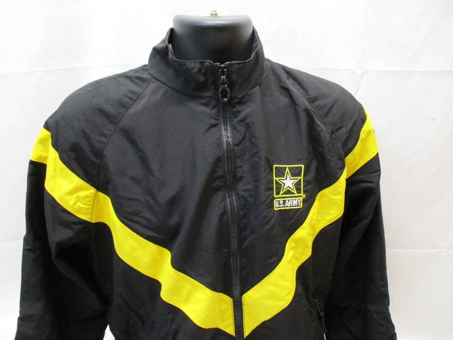 US ARMY WINTER PT JACKET BLACK GOLD/YELLOW TRIM PTs TOP WINDBREAKER UNIFORM COAT