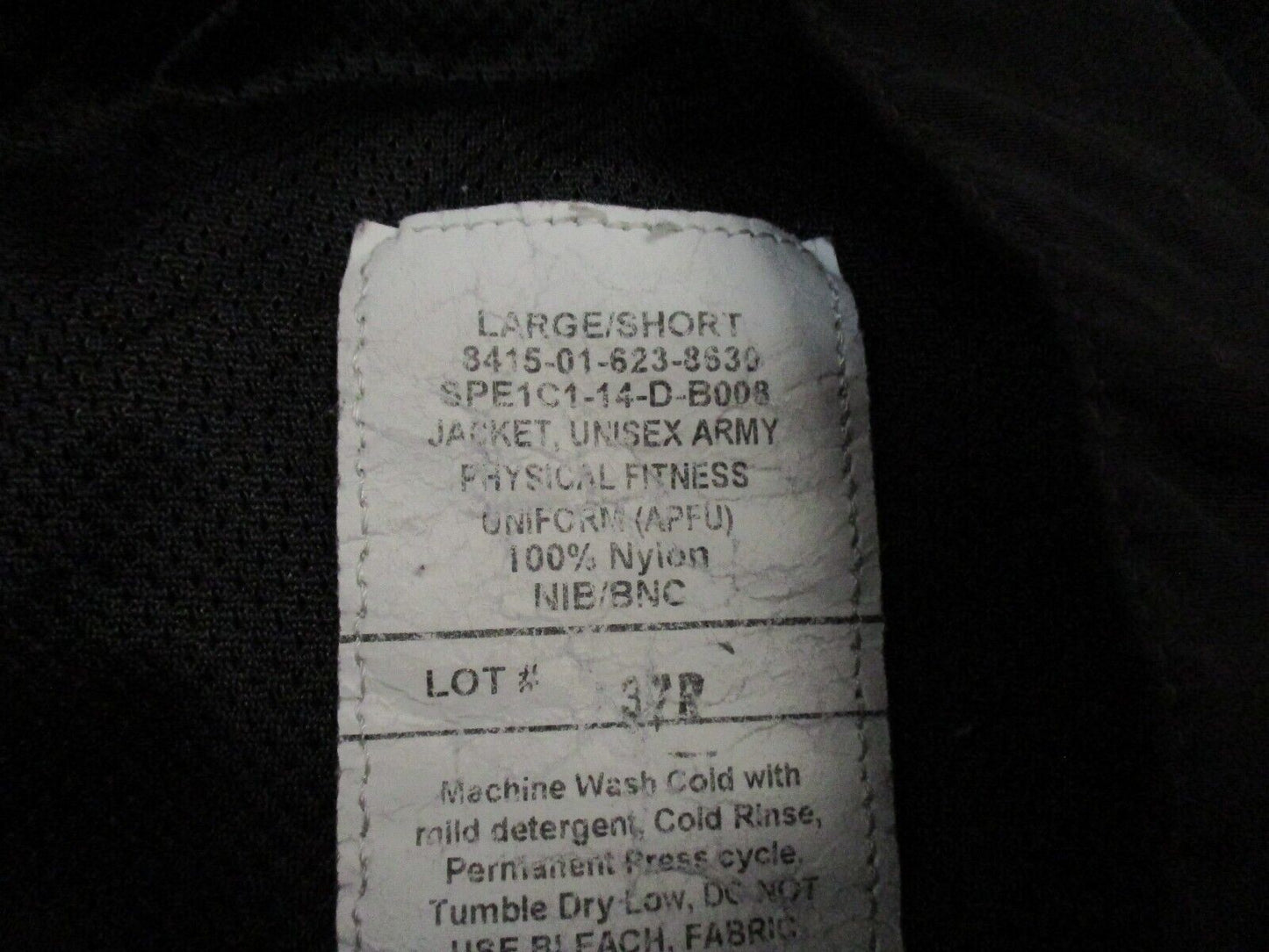 US ARMY WINTER PT JACKET BLACK GOLD/YELLOW TRIM PTs TOP WINDBREAKER UNIFORM COAT
