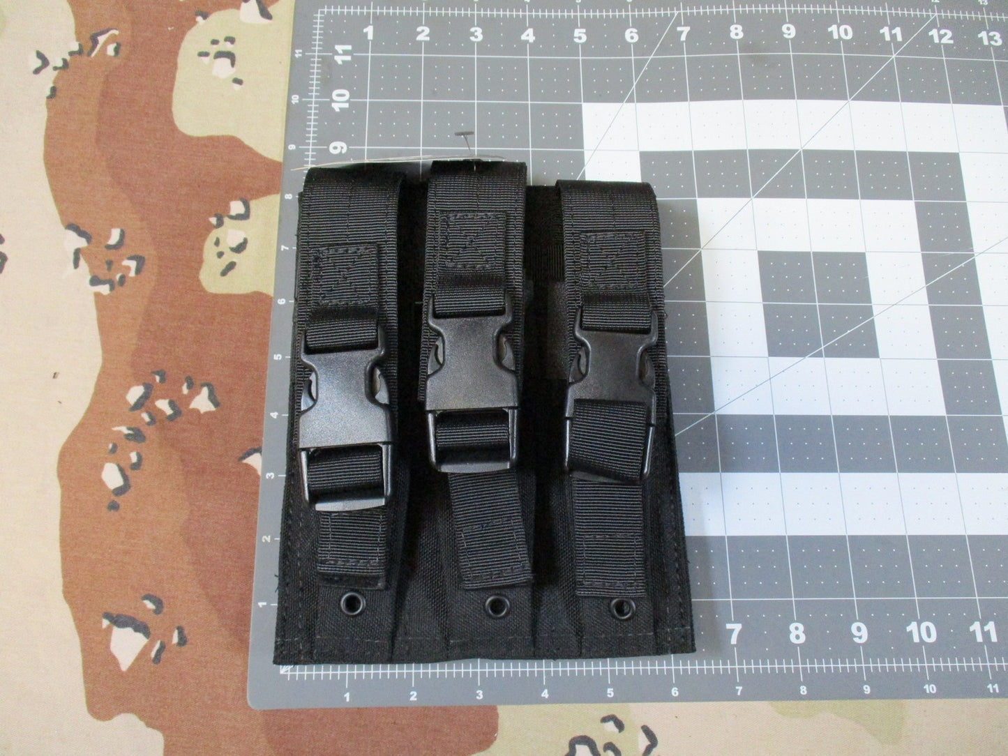 Triple Magazine Pouch MOLLE Compatible Tactical Gear Black Quick Release Buckle