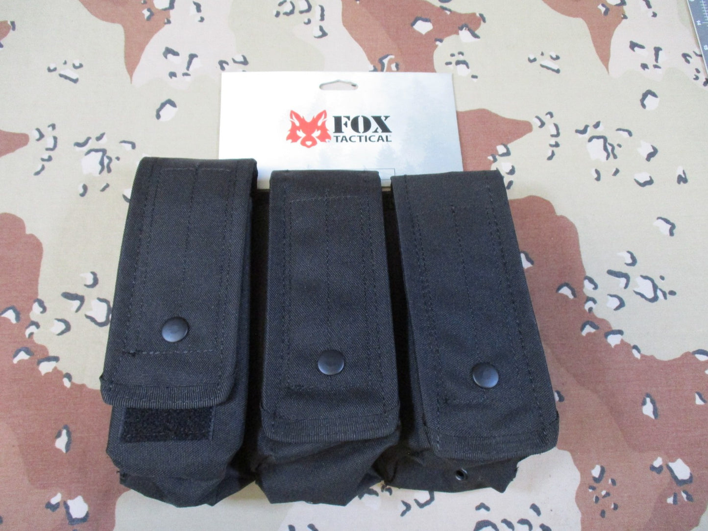 Fox Tactical Triple Mag Pouch Black Modular Compatible New