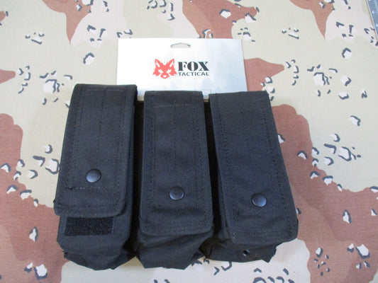Fox Tactical Triple Mag Pouch Black Modular Compatible New