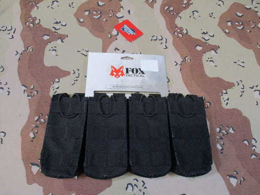 Fox Tactical 120-Round Quick Deploy Pouch Black 4-Cell Molle Mag Pouch New