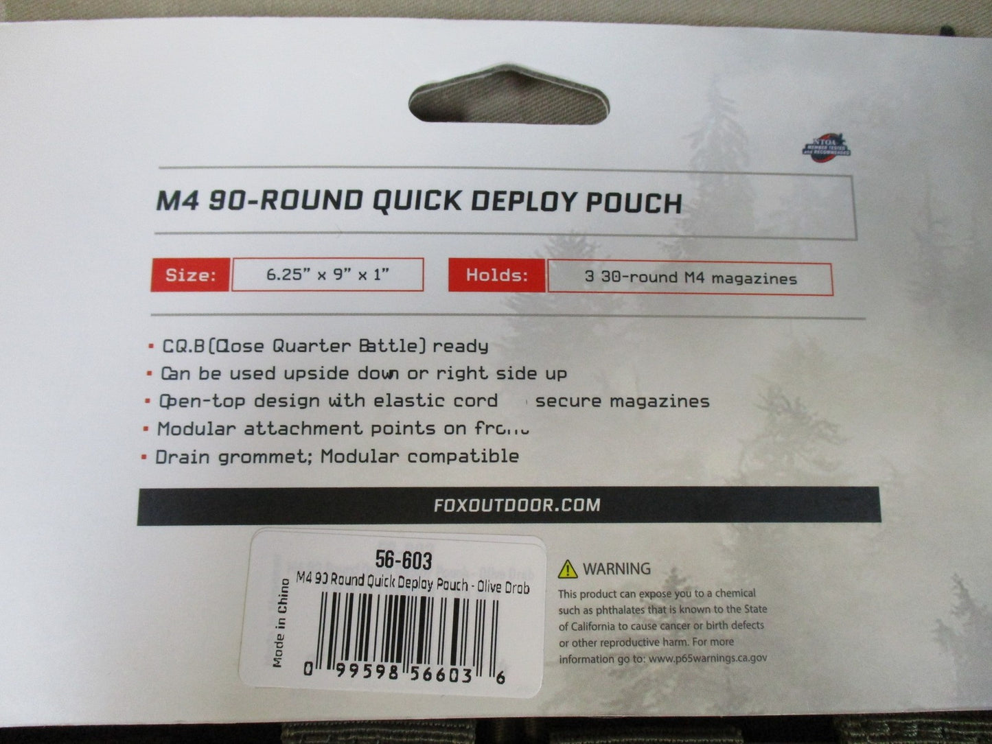 Fox Tactical M4 Triple Magazine Pouch Olive Drab MOLLE Quick Deploy Mag Holder