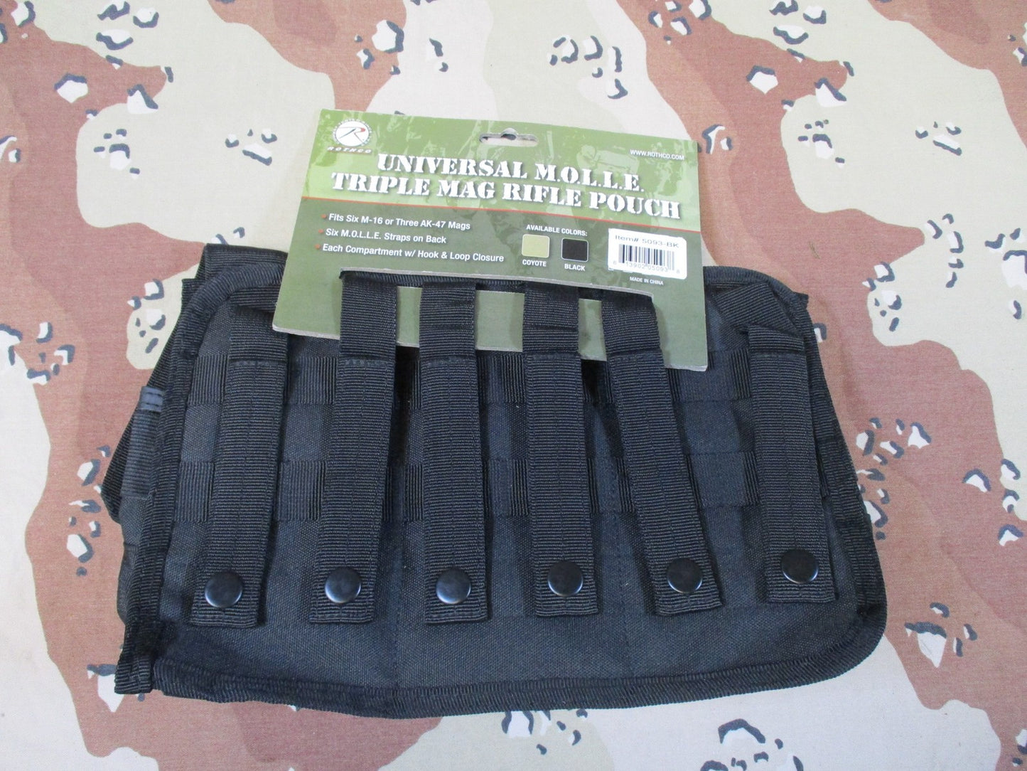 Rothco Universal MOLLE Triple Mag Rifle Pouch Black Tactical Gear New