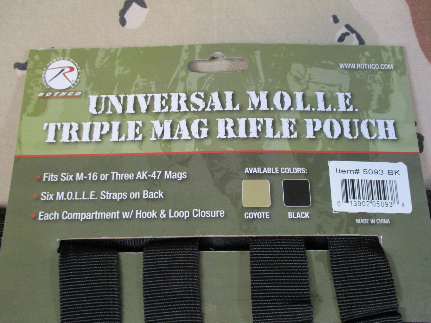 Rothco Universal MOLLE Triple Mag Rifle Pouch Black Tactical Gear New