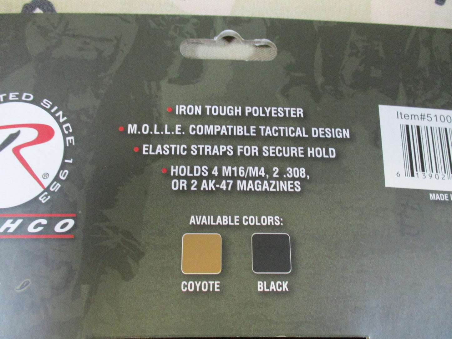 Rothco Universal Double Mag Rifle Pouch Coyote MOLLE Compatible Tactical Gear