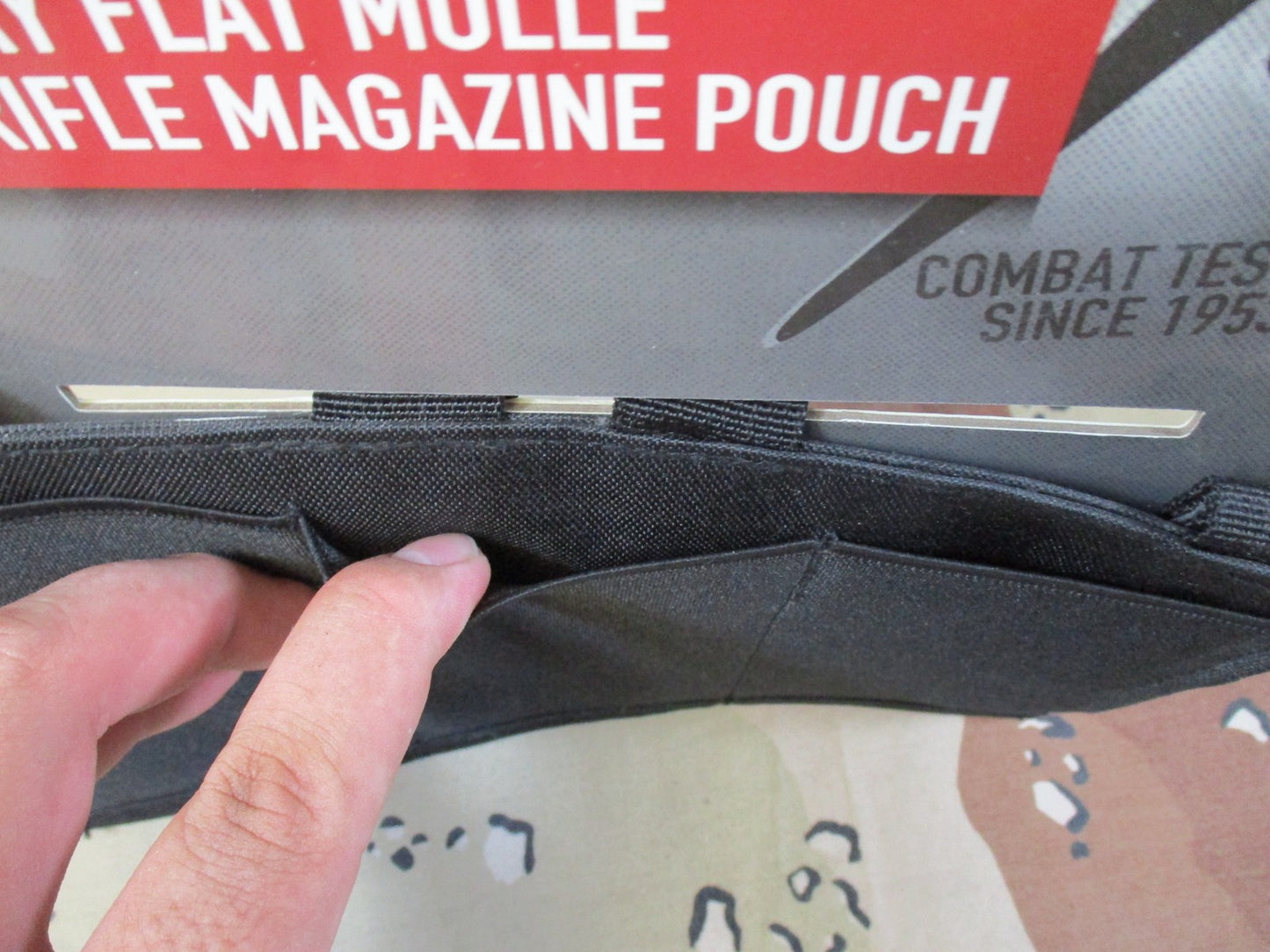 Rothco Lay Flat MOLLE elastic Rifle Magazine Pouch Black 3-Mag Tactical Gear