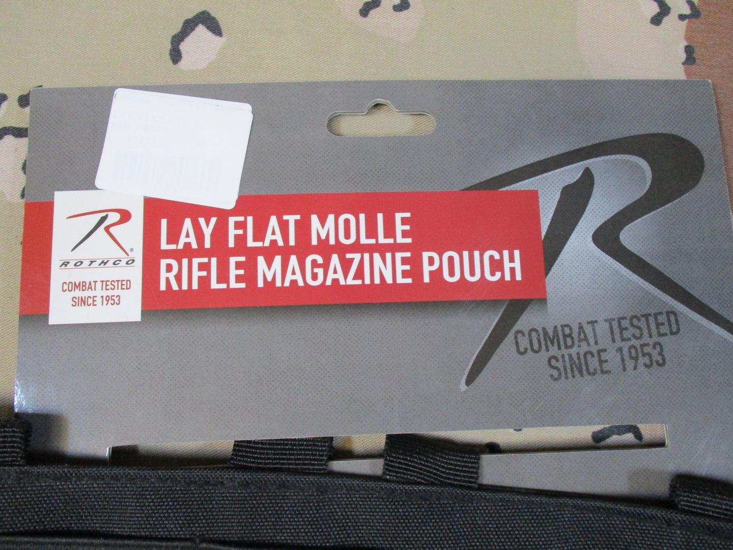 Rothco Lay Flat MOLLE elastic Rifle Magazine Pouch Black 3-Mag Tactical Gear